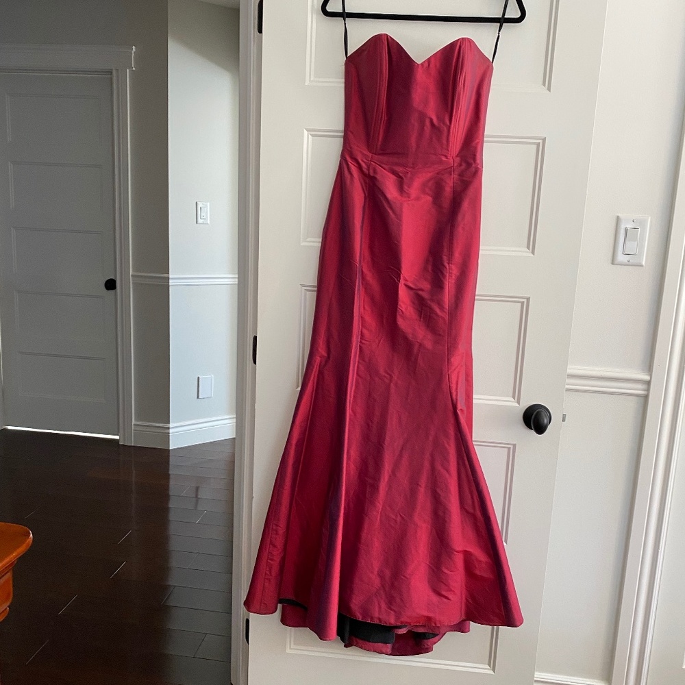 Anu Pam Classic Red Silk Prom / Wedding Dress